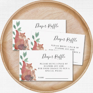 Cartão De Informações Pedido de Raffle para Fralda de Animais da Florest