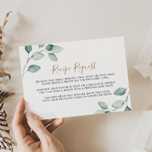Cartão De Informações Pedido de Receita de Casamento Clássico Folha Verd
