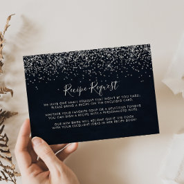 Cartão De Informações Pedido de receita de casamento com confetes pratea