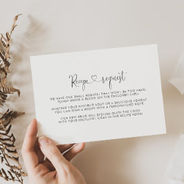 Cartão De Informações Pedido de Receita de Casamento com Letra Elegante