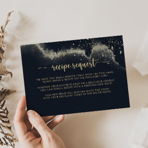 Cartão De Informações Pedido de Receita de Casamento com respingo de our
