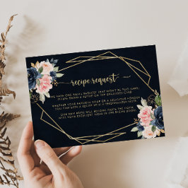 Cartão De Informações Pedido de Receita de Casamento Geométrico Floral D