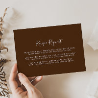 Pedido de Receita de Casamento Minimalista Marrom 