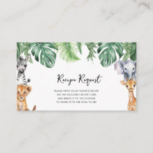 Cartão De Informações Pedido de Receita de Chá de fraldas Safari Selvage
