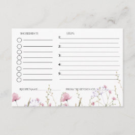 Cartão De Informações Pedido de receita de chá de noiva com flores silve