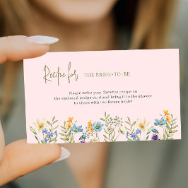 Cartão De Informações Pedido de receita de chá de panela de flor selvage