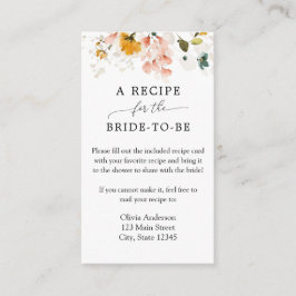 Cartão De Informações Pedido de Receita Floral de Bee Vintage