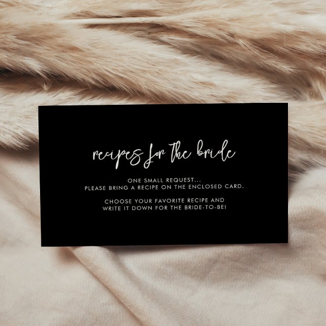 Cartão De Informações Pedido de Receita Negra Moderna Contemporânea (Criador carregado)