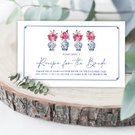 Cartão De Informações Pedido de Receita para Chá de Noiva em Porcelana C