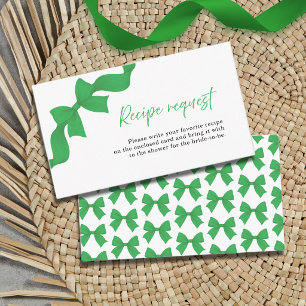 Cartão De Informações Pedido de Receita para Chá de Noiva Green Bow Coqu