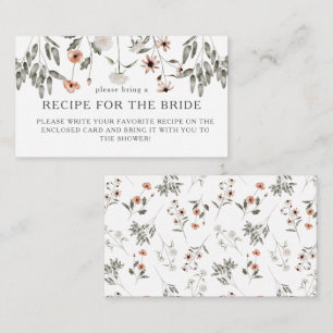 Cartão De Informações Pedido de Receita para Chá de Noiva Wildflower