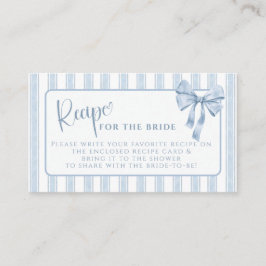 Cartão De Informações Pedido de Receita Something Blue Before I Do Bow