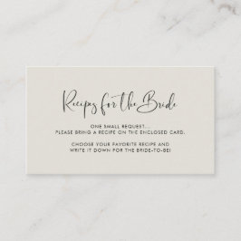 Cartão De Informações Pedido de receita verde Light Sage elegante e mode