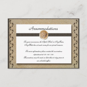 Cartão De Informações Pegadas no Sand Wedding Insert