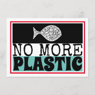 Cartão De Informações Peixe de Plástico, Detalhe da Mudança Climática