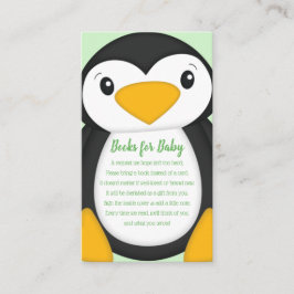 Cartão De Informações Penguin Chá de fraldas Green