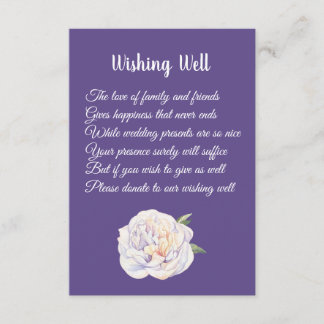 Cartão De Informações Peony Violet Purple Weding Wishing Cards