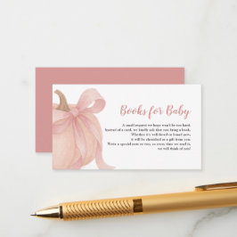 Cartão De Informações Pequena Abóbora no Caminho dos Livros Rosa para o