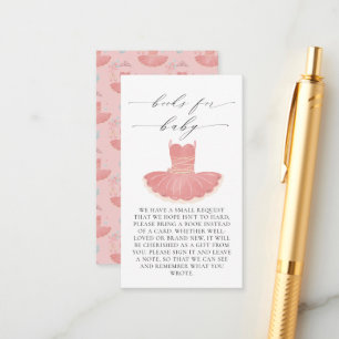 Cartão De Informações Pequena Ballerina - Livros de Chá de fraldas Rosa 