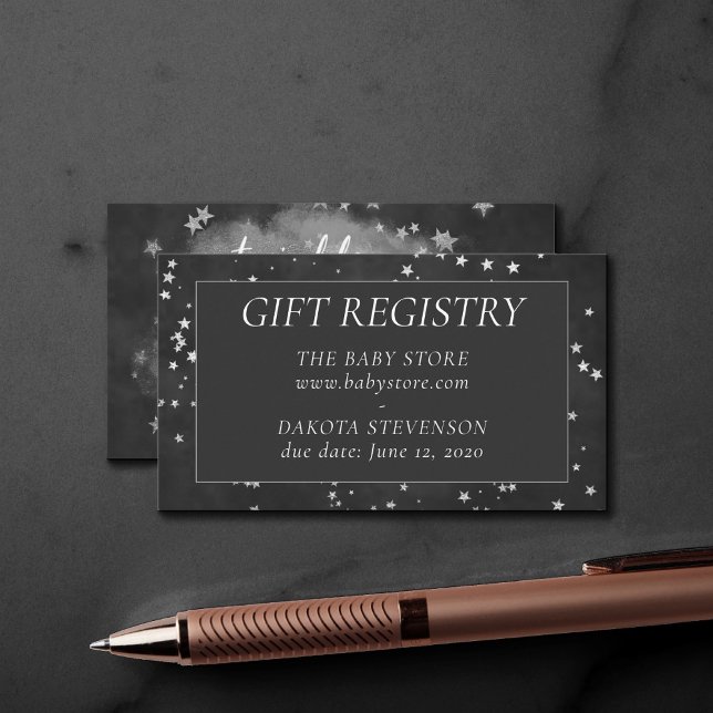 Cartão De Informações Pequena Estrela Brilhante | Registro de Chás monoc (Criador carregado)