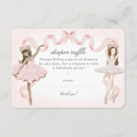 Pequena Fralda Ballerina Chá de fraldas Raffle Ins