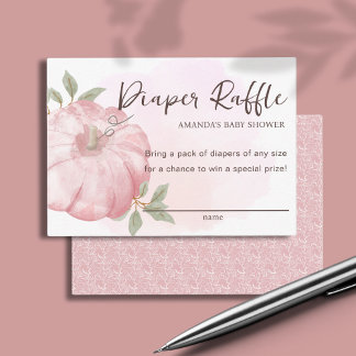Cartão De Informações Pequena Fralda de Abate Chá de fraldas de Raffle