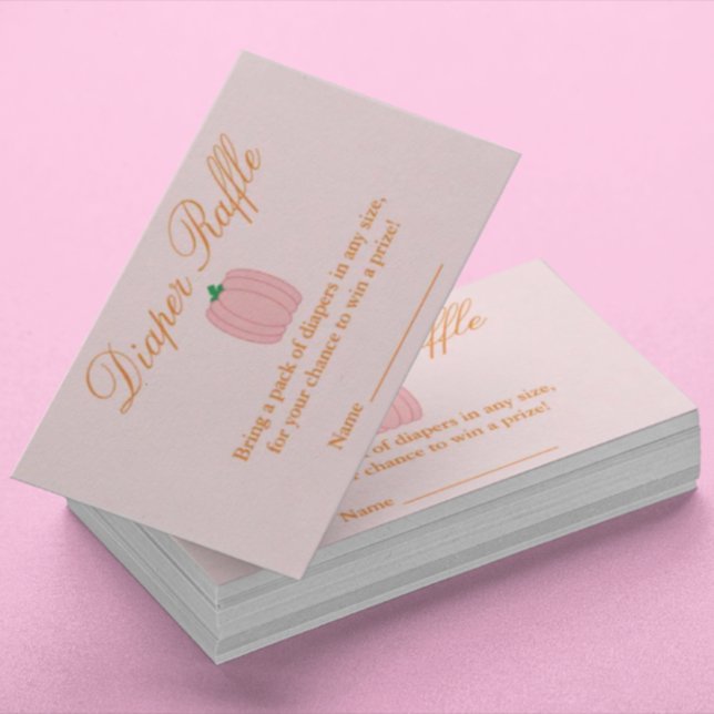 Cartão De Informações Pequena Fralda de Abóbora Raffle (Criador carregado)