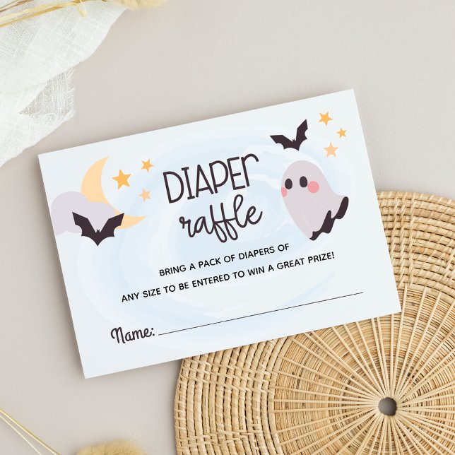 Cartão De Informações Pequena Fralda de Boo Adorável (Adorable Little Boo Diaper Raffle Enclosure Card)
