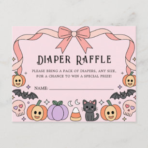 Cartão De Informações Pequena Fralda de Boo Halloween Raffle