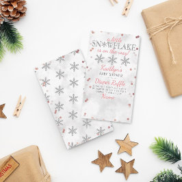 Cartão De Informações Pequena Fralda de Chá de fraldas de inverno com fl