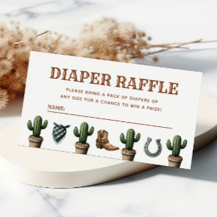 Cartão De Informações Pequena Fralda de cowboy Raffle