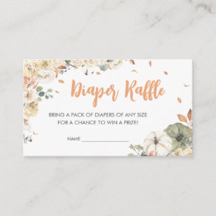 Cartão De Informações Pequena Fralda de Elefante de Amendoim Raffle