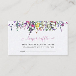 Cartão De Informações Pequena Fralda de flor selvagem Raffle Chá de fral