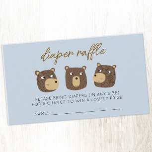Cartão De Informações Pequena Fralda do Urso Raffle