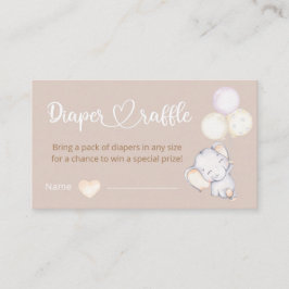 Cartão De Informações Pequena Fralda Elefante Raffle