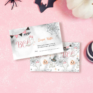 Cartão De Informações Pequena Garota Ghost Chá de fraldas Raffle