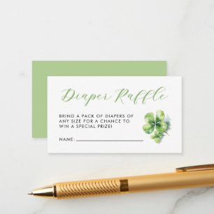 Cartão De Informações Pequena Lucky Charm Fralda Raffle