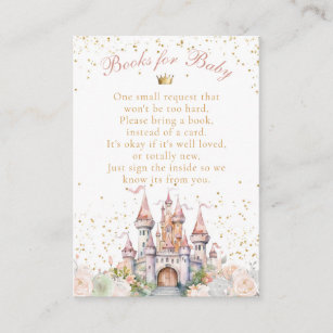 Cartão De Informações Pequena Princesa Blush Dourada Livro de Chás