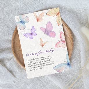 Cartão De Informações Pequenas borboletas Livros para Chá de fraldas