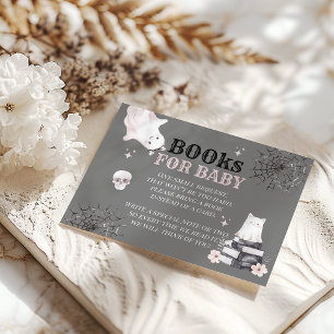 Cartão De Informações Pequeno Boo Cute Ghost Halloween Baby Girl Chá