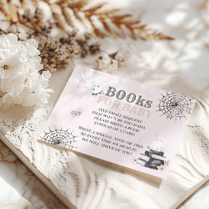 Cartão De Informações Pequeno Boo Cute Ghost Halloween Baby Girl Chá