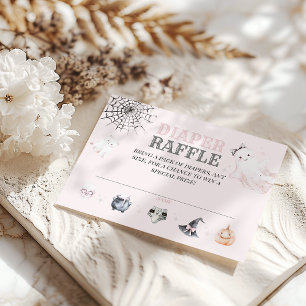 Cartão De Informações Pequeno Boo Cute Ghost Halloween Baby Girl Chá