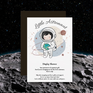 Cartão De Informações Pequeno Chá de fraldas Astronauta Minimalista