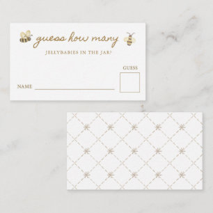 Cartão De Informações Pequeno Chá de fraldas De Abelhas Adivinha Quantos