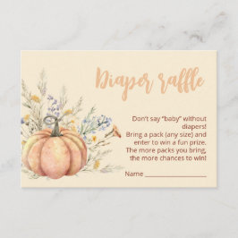Cartão De Informações Pequeno Chá de fraldas de abóbora de flor silvestr