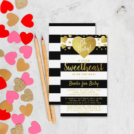 Cartão De Informações Pequeno Chá de fraldas de Dia de os namorados Swet