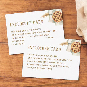 Cartão De Informações Pequeno Chá de fraldas de pizza utilitário persona