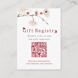 Cartão De Informações Pequeno Chá de fraldas de Registro de Gift Elegant