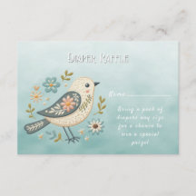 Pequeno Chá de fraldas Floral de Ave Verde