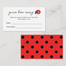 Cartão De Informações Pequeno Chá de fraldas Ladybug Adivinha Quantos Jo